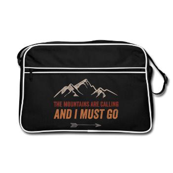 Les montagnes m’appellent et je dois y aller - Sac Retro - noir/blanc - Devant