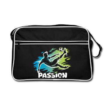 Passion – Football design for real footballers - Retro Bag - black/white - Front