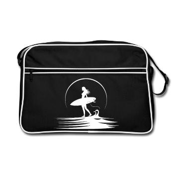 Surfeur - Sac Retro - noir/blanc - Devant