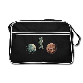 Space Acrobatics Art Design - Retro Bag - black/white - Front