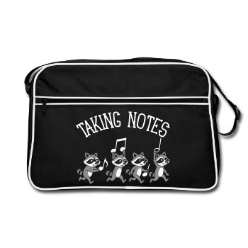 Raccoon Musical Notes Music - Retro Bag - black/white - Front
