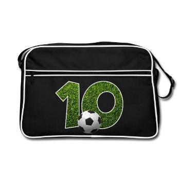 NON. 10 NUMÉRO 10 FOOTBALL 10E ANNIVERSAIRE - Sac Retro - noir/blanc - Devant