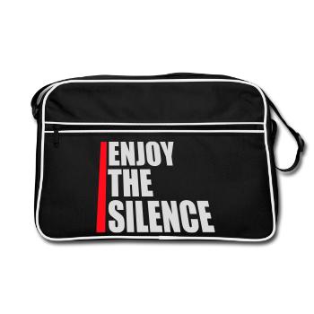 Enjoy The Silence Saying Calm Silence Introvert - Retro Bag - black/white - Front