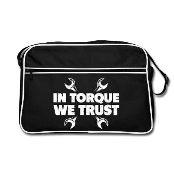 Dans le couple, nous faisons confiance à la voiture de course Muscle Car - Sac Retro - noir/blanc - Devant