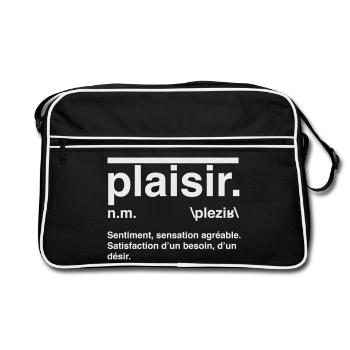 Plaisir Définition Style Dictionnaire - Sac Retro - noir/blanc - Devant