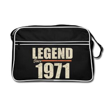 Anniversaire 1971 | Légende depuis 1971 - Sac Retro - noir/blanc - Devant