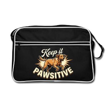 Keep it Pawsitive Foxred Labrador Retro - Retro Tasche - Schwarz/Weiß - Vorne