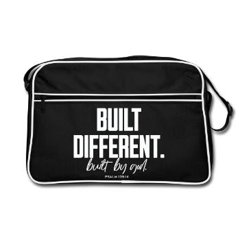 Construits différemment construits par Dieu Psaume 139:14 - Sac Retro - noir/blanc - Devant