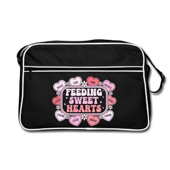 Caring Hearts: Education and Love - Retro Bag - black/white - Front