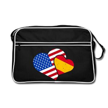 Spanien Amerika Liebe Spanisch Amerikanisch USA - Retro Tasche - Schwarz/Weiß - Vorne