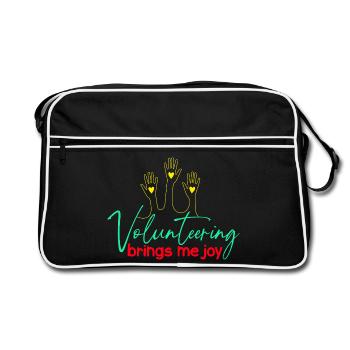 L’appréciation du bénévolat me fait plaisir Bénévole - Sac Retro - noir/blanc - Devant