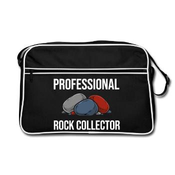 Géologie offerte par collectionneurs professionnels de pierres - Sac Retro - noir/blanc - Devant
