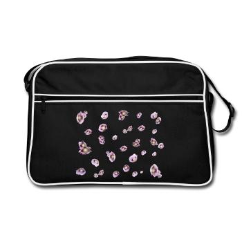lila Mohn - Retro Tasche - Schwarz/Weiß - Vorne