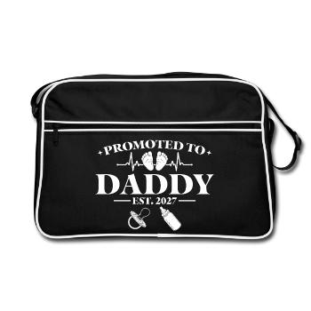 Pregnancy Announcement 2027 Promoted to Daddy - Retro Tasche - Schwarz/Weiß - Vorne
