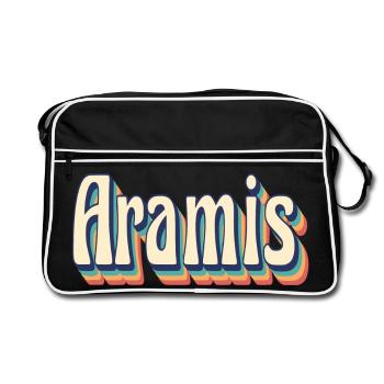 Vintage rétro Aramis T-Shirt T-Shirt idée cadeau - Sac Retro - noir/blanc - Devant
