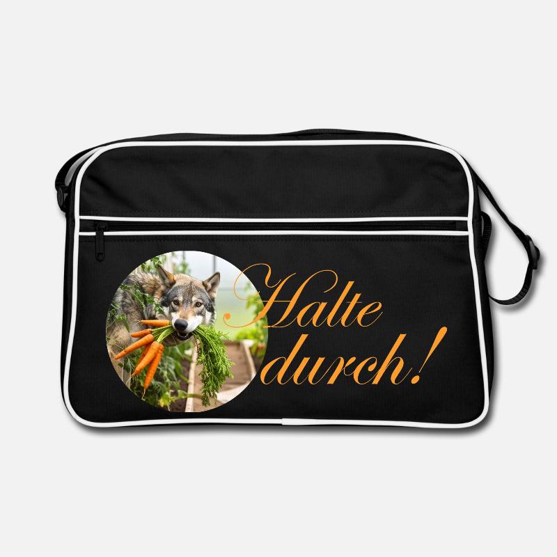 persévérant créativement son chien avec une carotte dans la gueule Sac Retro