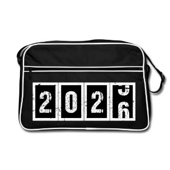 Year 2026 - Retro Bag - black/white - Front