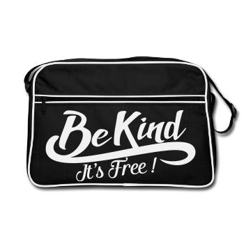 Soyez gentils, c’est gratuit - Vintage Positive White - Sac Retro - noir/blanc - Devant