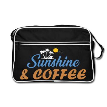 Sunshine & Coffee Beach Vibes Summer Sun Gifted - Retro Bag - black/white - Front