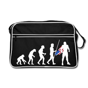 Évolution du super-héros américain USA Drapeau américain - Sac Retro - noir/blanc - Devant