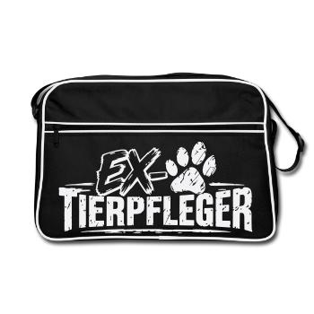 Ex-Tierpfleger. Nicht mehr Teil davon. - Retro Tasche - Schwarz/Weiß - Vorne