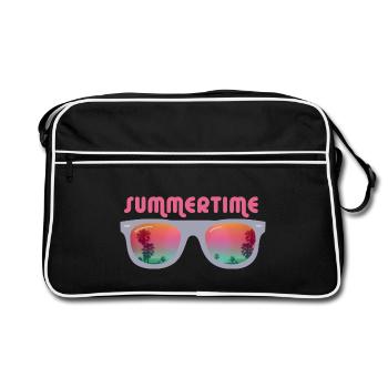 Summertime - Sonnenbrille - Retro Tasche - Schwarz/Weiß - Vorne