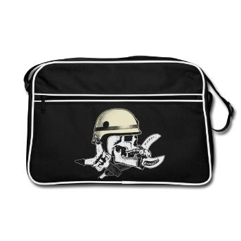 Crâne du service d'incendie et de sauvetage - Sac Retro - noir/blanc - Devant