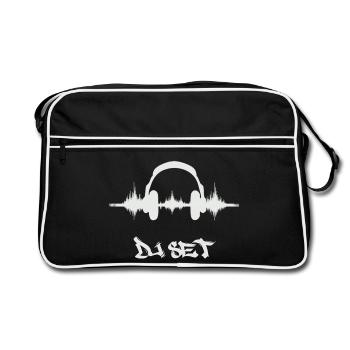 Dj - Retro Bag - black/white - Front