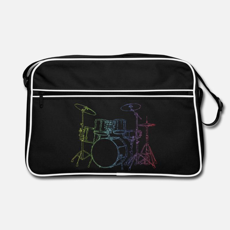 Drumset Sticks Schlagzeuger Schlagzeug Drummer Retro Tasche