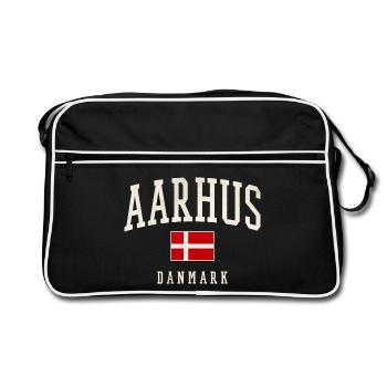Aarhus Drapeau du Danmark - Sac Retro - noir/blanc - Devant