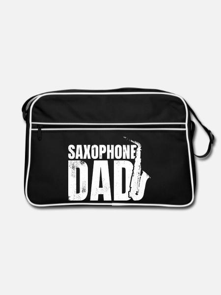 Père saxophoniste - Sac Retro - noir/blanc - Devant