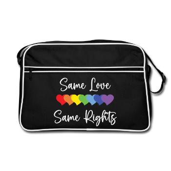 LGBTQ Pride Month - Same Love, Same Rights - Retro Bag - black/white - Front