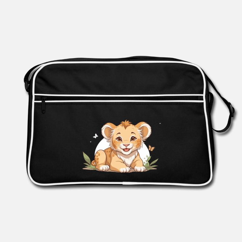 Lionceau avec des papillons Sac Retro