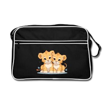 Lion cubs - Retro Bag - black/white - Front