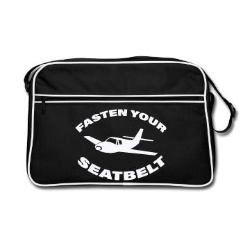 FASTING YOUR SEATBELT - Retro Bag - black/white - Front