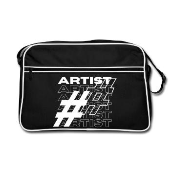 Artist Hashtag Typography - Retro Bag - black/white - Front