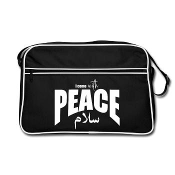 I come with Peace Typography Design - Retro Bag - black/white - Front