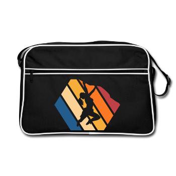 Silhouette dynamique de la danse de rue - Sac Retro - noir/blanc - Devant