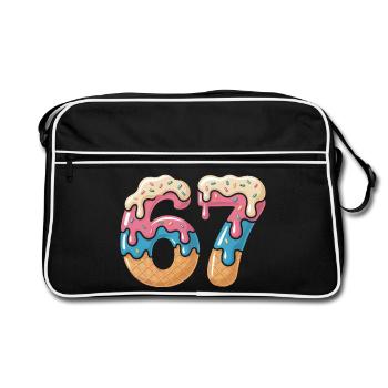 Donut 69 Frosting NeonPrint - Retro Bag - black/white - Front