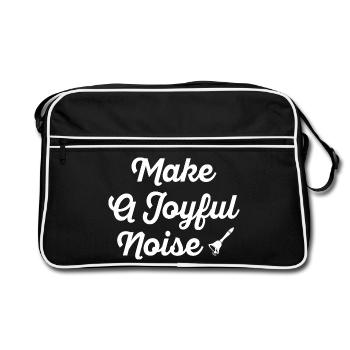 Make A Joyful Noise Typografie - Retro Tasche - Schwarz/Weiß - Vorne