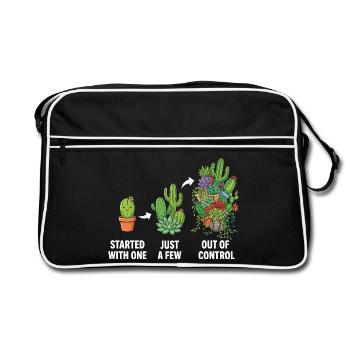 Drôle de plante et de succulent collectionneur de cactus - Sac Retro - noir/blanc - Devant