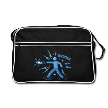 WHOOSH Disc Golf Drôle Disc Golf Disc Volant - Sac Retro - noir/blanc - Devant
