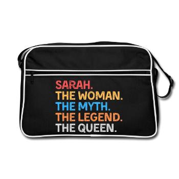 Sarah The Woman The Myth The Legend The Queen - Retro Bag - black/white - Front