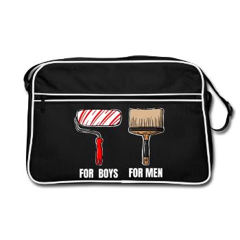 Malen ist eine ernsthafte Sache - Retro Tasche - Schwarz/Weiß - Vorne