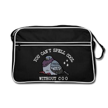 Taube Can’t Spell Cool - Retro Tasche - Schwarz/Weiß - Vorne