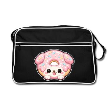 Kawaii Donut-Puppy Pink - Sac Retro - noir/blanc - Devant