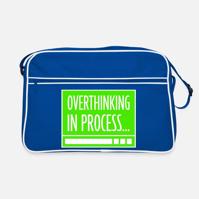 Overthinking In Process Funny Brooding Saying Logo Retro Bag