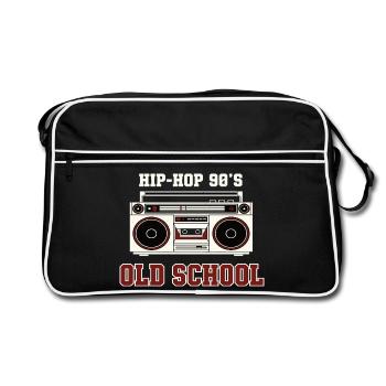 Vinyle DJ Hip-Hop des années 90 Old School - Sac Retro - noir/blanc - Devant