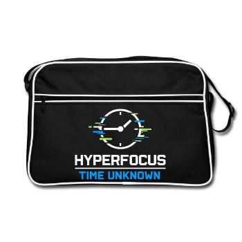 Adhd hyperfocus mode Adhd humor Neurodivergent - Retro Bag - black/white - Front