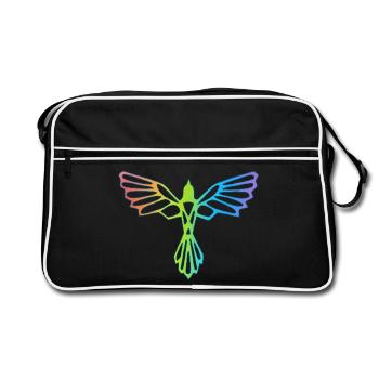L'envol de l'oiseau multicolore - Sac Retro - noir/blanc - Devant